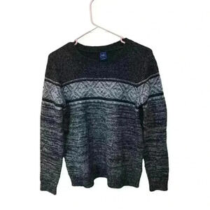 613. Gap nordic black and white wool sweater long sleeve size medium